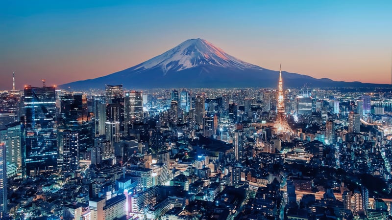 Tokyo skyline at dusk