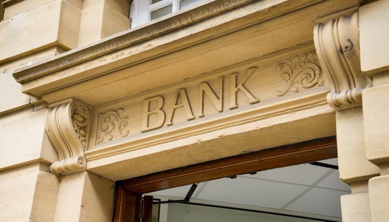 bank entrance sign