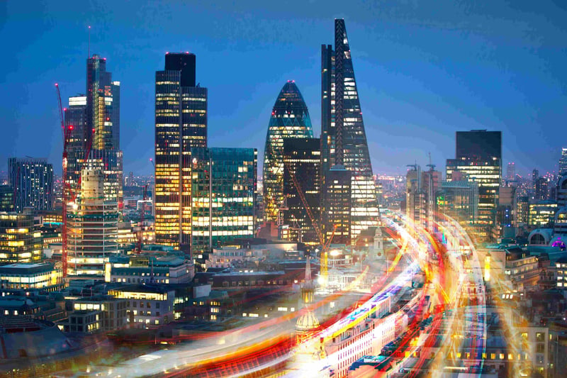 London skyline at night